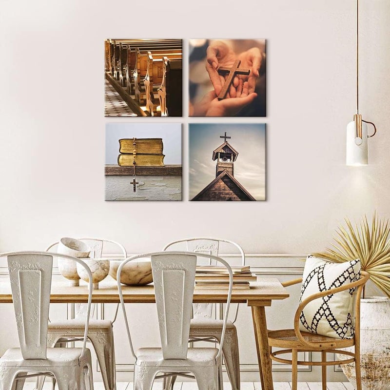 Sungeek 4-Piece Faith Canvas Wall Art - Image 5