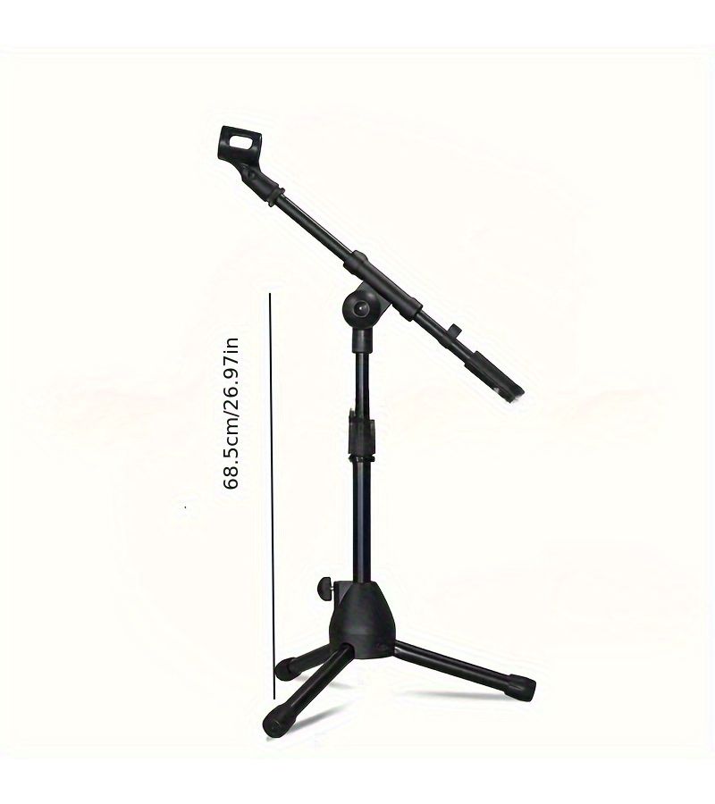 Black Portable Microphone Stand for Floor Drums Guitar Erhu and More - Image 3