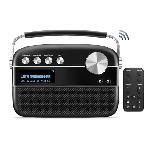 Carvaan Saregama Carvaan 2.0 Hindi Portable Music Player 5000 Pre-Loaded Songs with Podcast, FM/BT/AUX (Classic Black) - Image 1