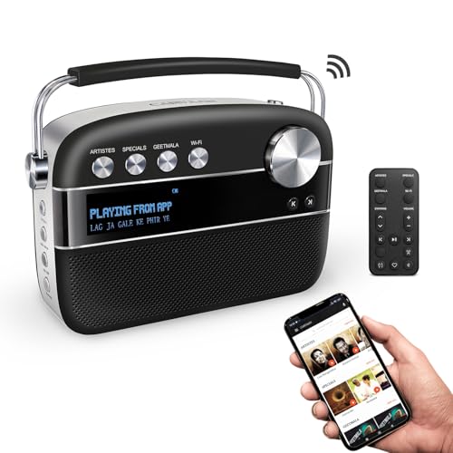Carvaan Saregama Carvaan 2.0 Hindi Portable Music Player 5000 Pre-Loaded Songs with Podcast, FM/BT/AUX (Classic Black) - Image 2