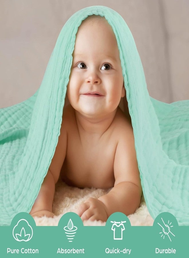 TERI BERI Baby Muslin Cotton Baby Bath Towel Extra Soft Super Absorbent Towels for Infants, New Born Babies and Toddlers (0-3 Years) (Green) - Image 4