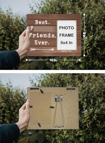 FONDCANYON Best Friends Ever Picture Photo Frame, Bestie Bff Friend Picture Frames, Best Friend Ever Gifts, Best Friend Friendship Gifts For Men Women Friends Birthday Christmas Girls(4x6 Inch Photo) (Color-1) - Image 4