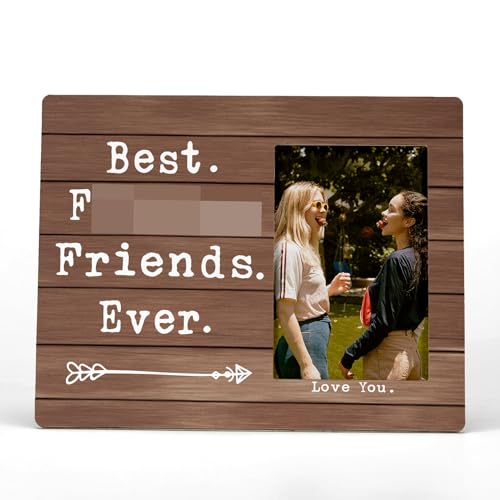 FONDCANYON Best Friends Ever Picture Photo Frame, Bestie Bff Friend Picture Frames, Best Friend Ever Gifts, Best Friend Friendship Gifts For Men Women Friends Birthday Christmas Girls(4x6 Inch Photo) (Color-1) - Image 1