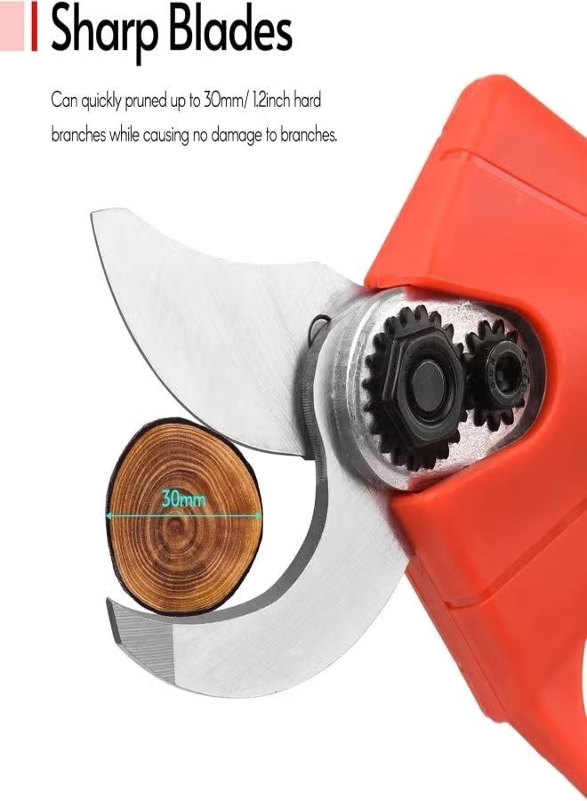 BORTONY 48V Cordless Electric Pruning Shears 30mm Cutting Brushless Motor Long Battery Easy Garden Trimmer for Branches & Shrubs Red  - Image 3