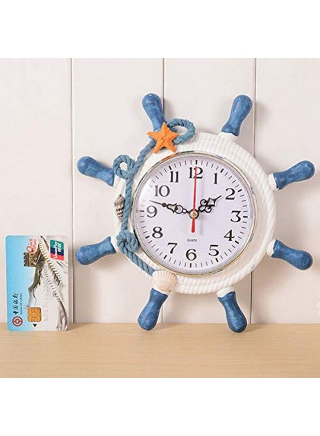 BESPORTBLE Wall Clock Ship Wheel Shape Clock Beach Decorative Wall Watch Art For Nautical Nursery Room Bedroom Decoration (Random Color) - Image 5