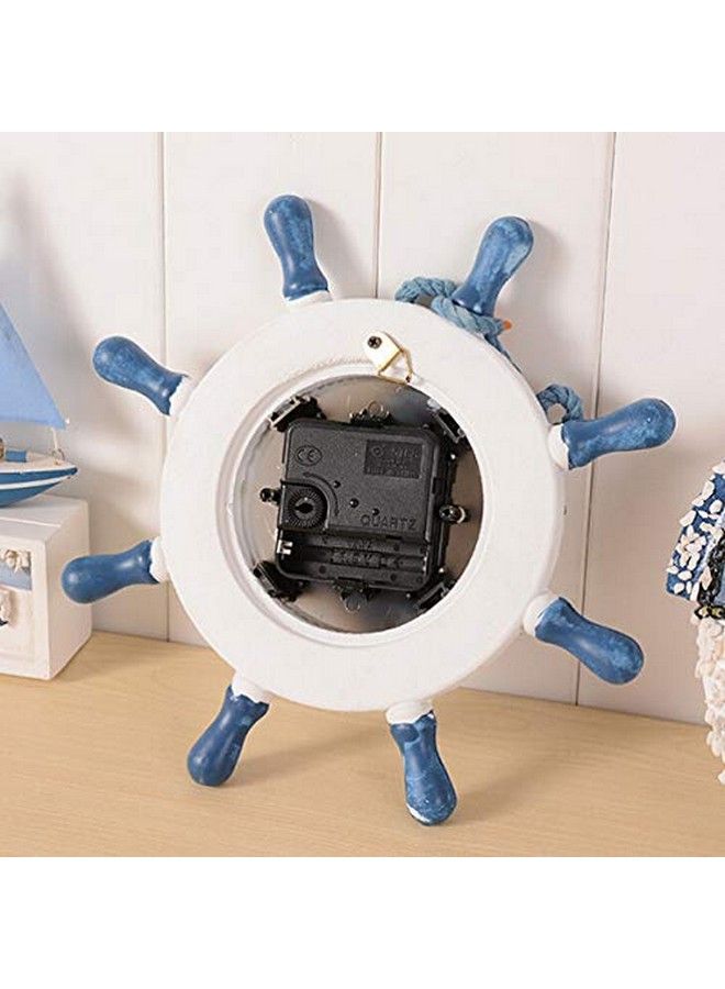 BESPORTBLE Wall Clock Ship Wheel Shape Clock Beach Decorative Wall Watch Art For Nautical Nursery Room Bedroom Decoration (Random Color) - Image 3