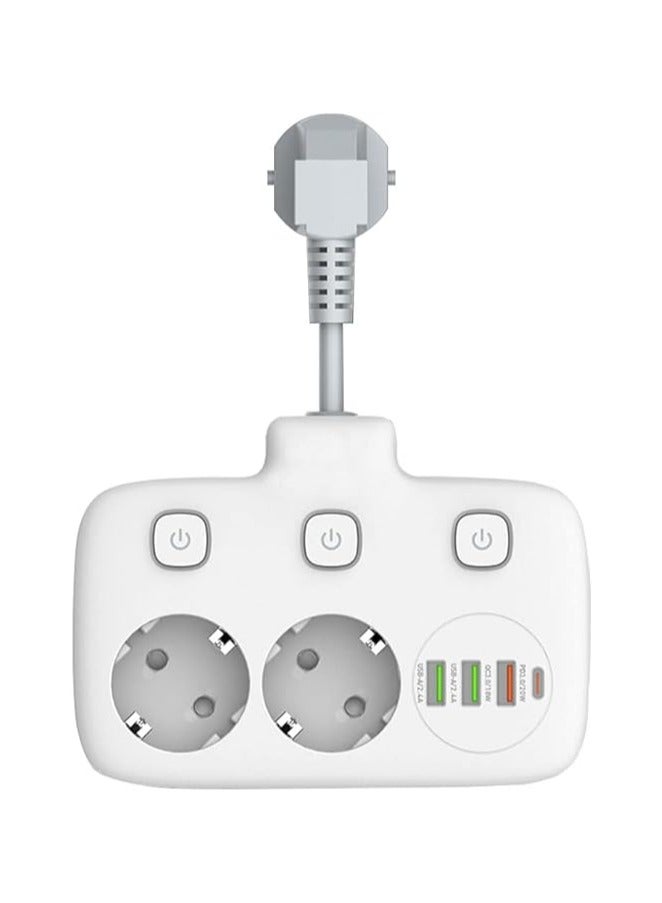 مشترك طاقة ثنائي الاتجاه مع 3 منافذ USB ومقبس متعدد المقابس 6 في 1 مع مفتاح - Image 1