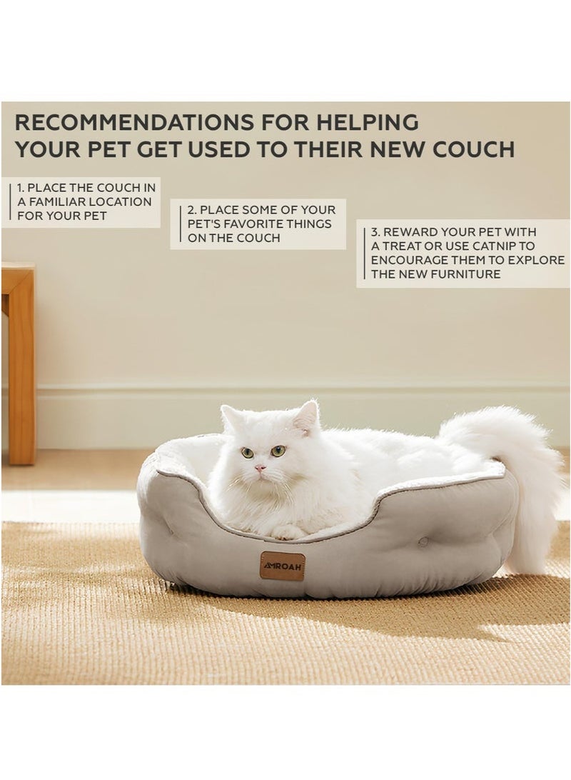 Bukela Pet Bed Orthopedic Sofa Ultra Comfortable Nonskid, Non-Slip Resistant Bottom Washable Calming Pet Mattress Couch Bedding for Cat Medium Small Dog Puppy Kitten 51*48*15 CM - Image 3