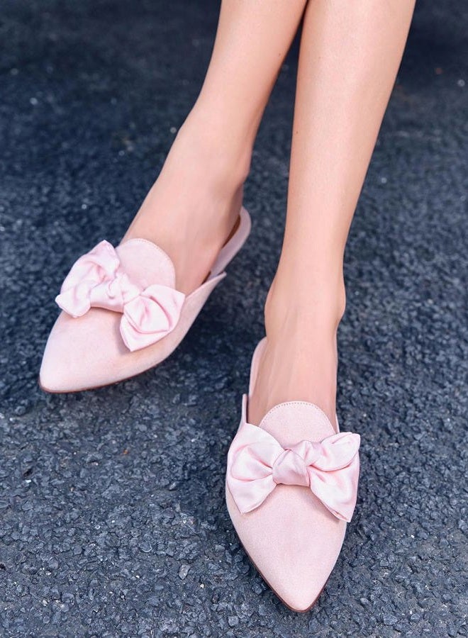 Rilista Mules for Women Slip On Comfortable Pointed Toe Womens Blackless Loafers Women's Flats for Women's Mules & Clogs Pink - Image 2