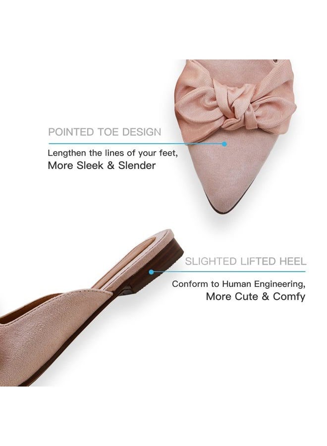 Rilista Mules for Women Slip On Comfortable Pointed Toe Womens Blackless Loafers Women's Flats for Women's Mules & Clogs Pink - Image 4