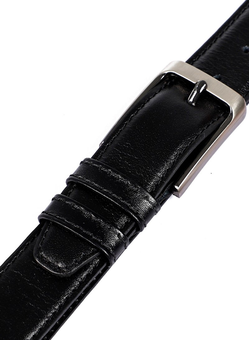 Andora Classic Plain Leather Belt - Black - Image 2