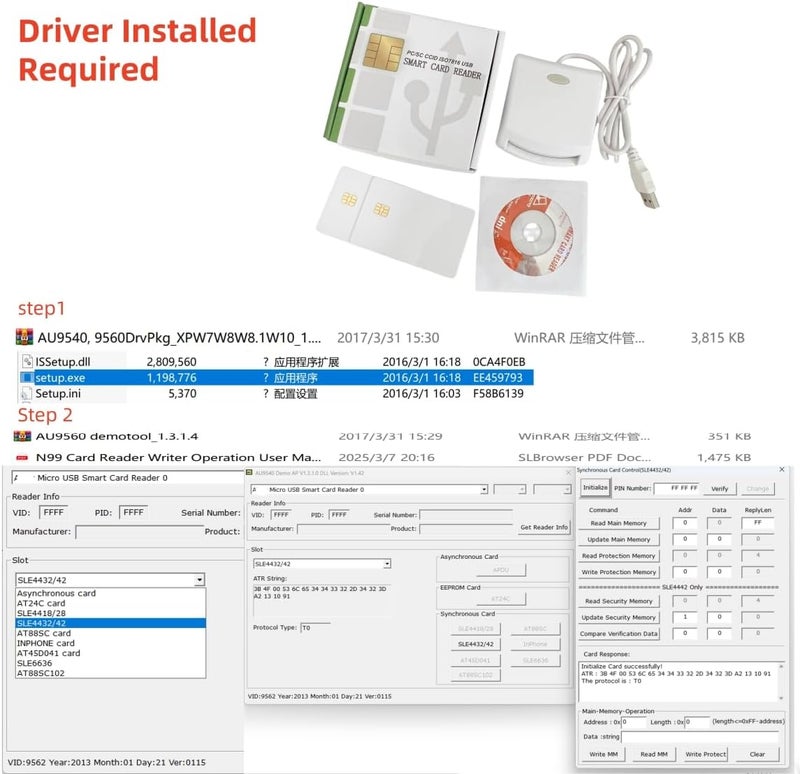 XCRFID قارئ كارت ذكي مع شريحة IC ذكية ISO7816 EMV SIM eID PC/SC USB CCID مع 2 قطعة من بطاقات SLE4442 + مجموعة SDK (يتطلب برنامج) للمهندسين المحترفين - Image 5
