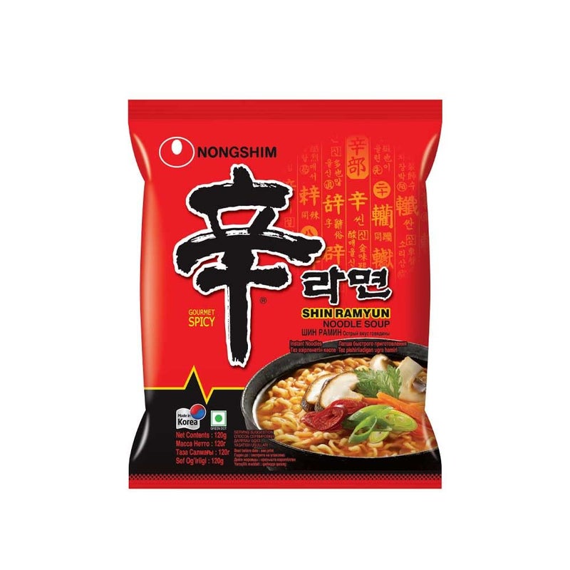 Nongshim Shin Ramyun Korean Style Spicy Noodle Soup Instant Noodles, 4.23 oz ℮ 120 g - Image 3