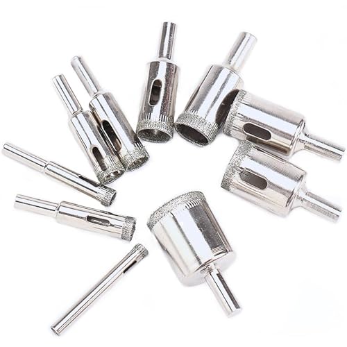 XIANFENGHU Diamond Drill Bits for Glass 10PCS Diamond Hole Saw Drill Bit Set Kit Glass Drill Bit for Ceramic Bottles Pots Marble Tile Cutting181116 - Image 1