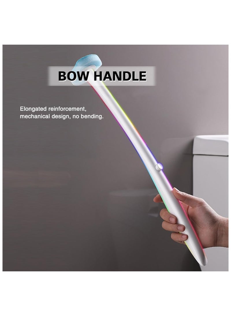 Disposable Toilet Brush, With 16 Toilet Brush Refills Heads Disposable Cleaning System, No Dead Corner Bathroom Wash Set, Wall Mounted Toilet Bowl Cleaner Brush For Bathroom Cleaning
