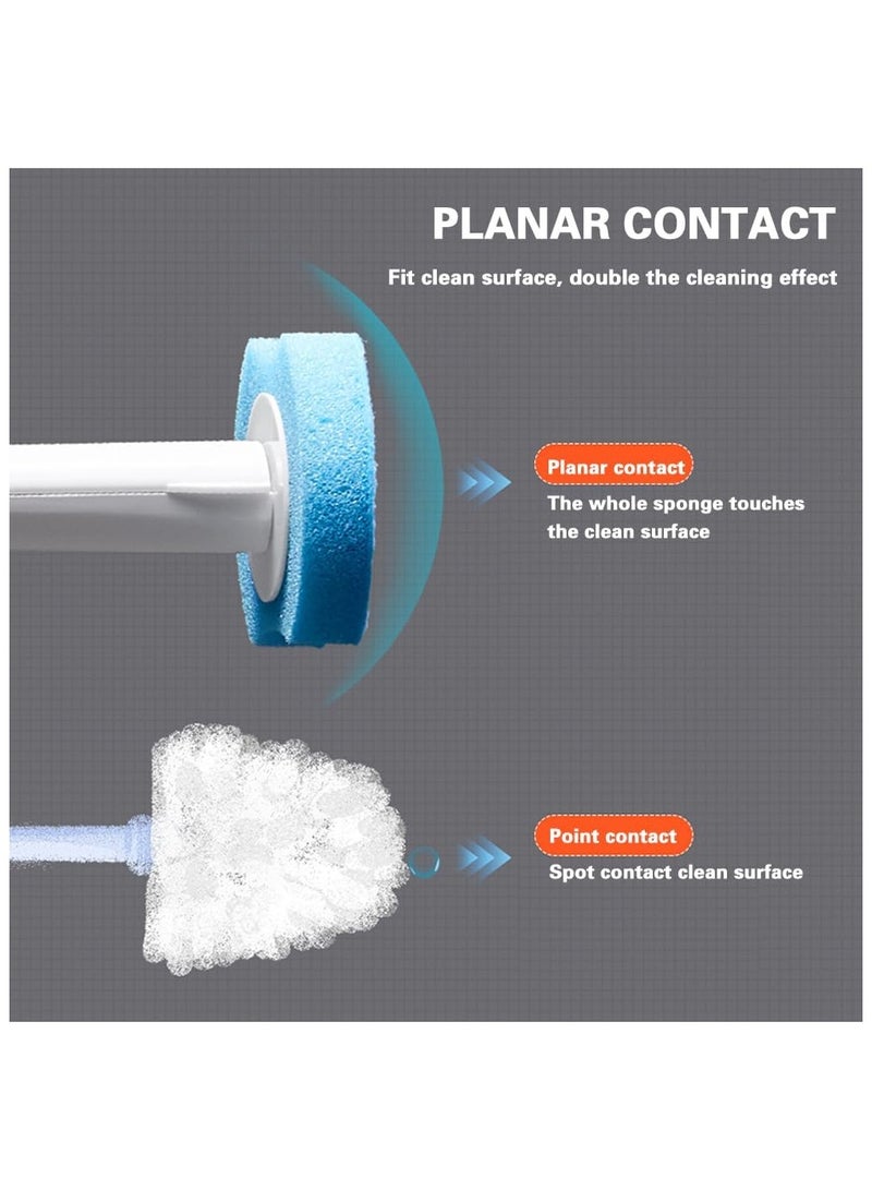 Disposable Toilet Brush, With 16 Toilet Brush Refills Heads Disposable Cleaning System, No Dead Corner Bathroom Wash Set, Wall Mounted Toilet Bowl Cleaner Brush For Bathroom Cleaning