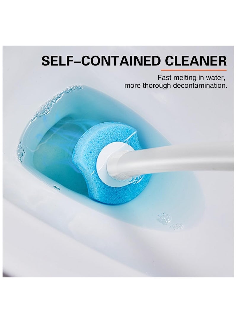 Disposable Toilet Brush, With 16 Toilet Brush Refills Heads Disposable Cleaning System, No Dead Corner Bathroom Wash Set, Wall Mounted Toilet Bowl Cleaner Brush For Bathroom Cleaning