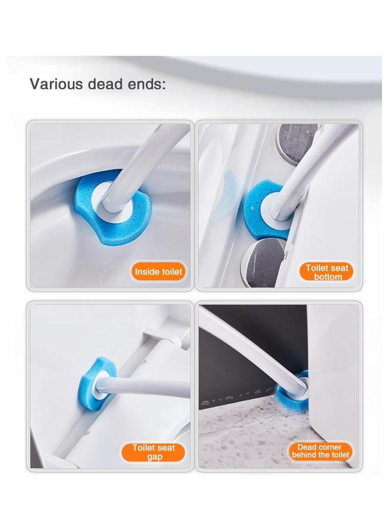 Disposable Toilet Brush, With 16 Toilet Brush Refills Heads Disposable Cleaning System, No Dead Corner Bathroom Wash Set, Wall Mounted Toilet Bowl Cleaner Brush For Bathroom Cleaning
