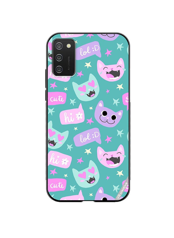 VR CREATIVE Protective Case Cover For Samsung Galaxy A03s Cat Had And Bubble Speech Design Multicolour - Image 1