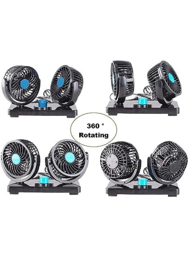 UShop U-Shop Dual-Head Electric Car Cooling Fan – 360° Rotatable, Automatic, 2-Speed,5V – Suitable for Trucks, Cars, and Boats (USB Powered) - Image 5