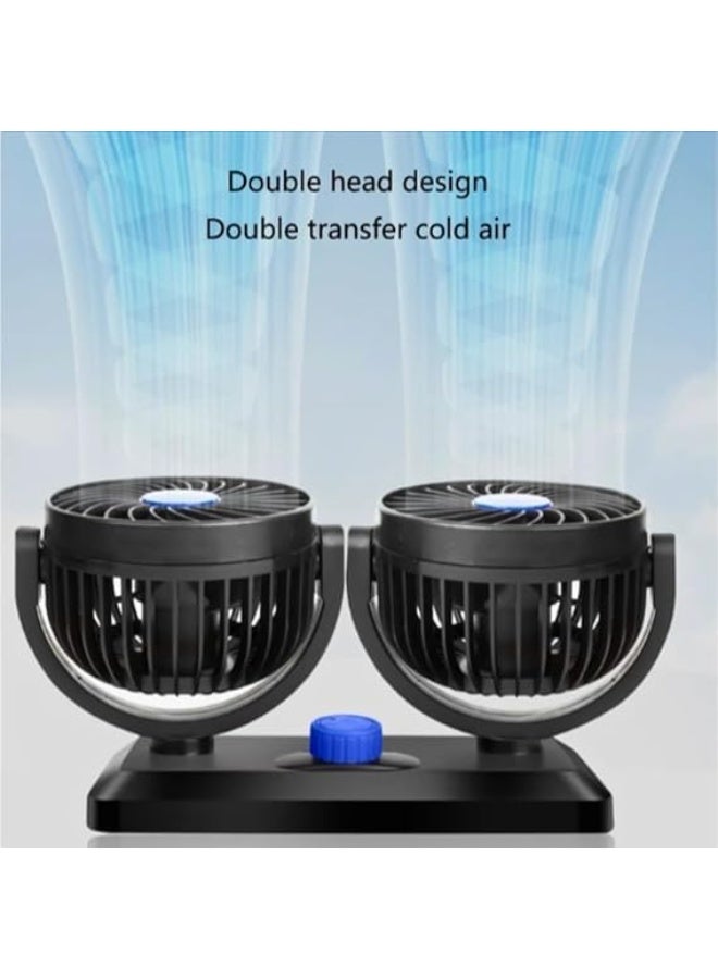 UShop U-Shop Dual-Head Electric Car Cooling Fan – 360° Rotatable, Automatic, 2-Speed,5V – Suitable for Trucks, Cars, and Boats (USB Powered) - Image 3