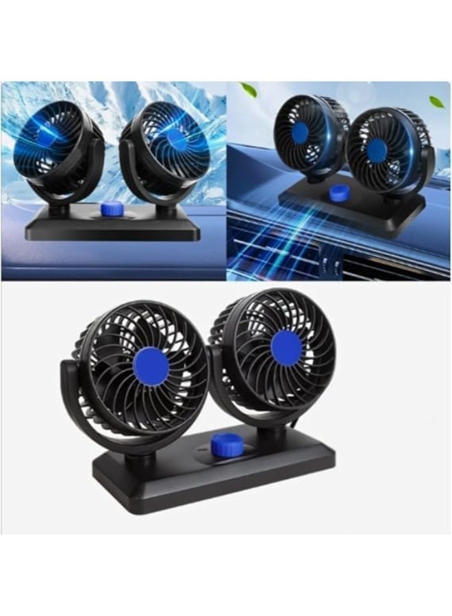 UShop U-Shop Dual-Head Electric Car Cooling Fan – 360° Rotatable, Automatic, 2-Speed,5V – Suitable for Trucks, Cars, and Boats (USB Powered) - Image 2
