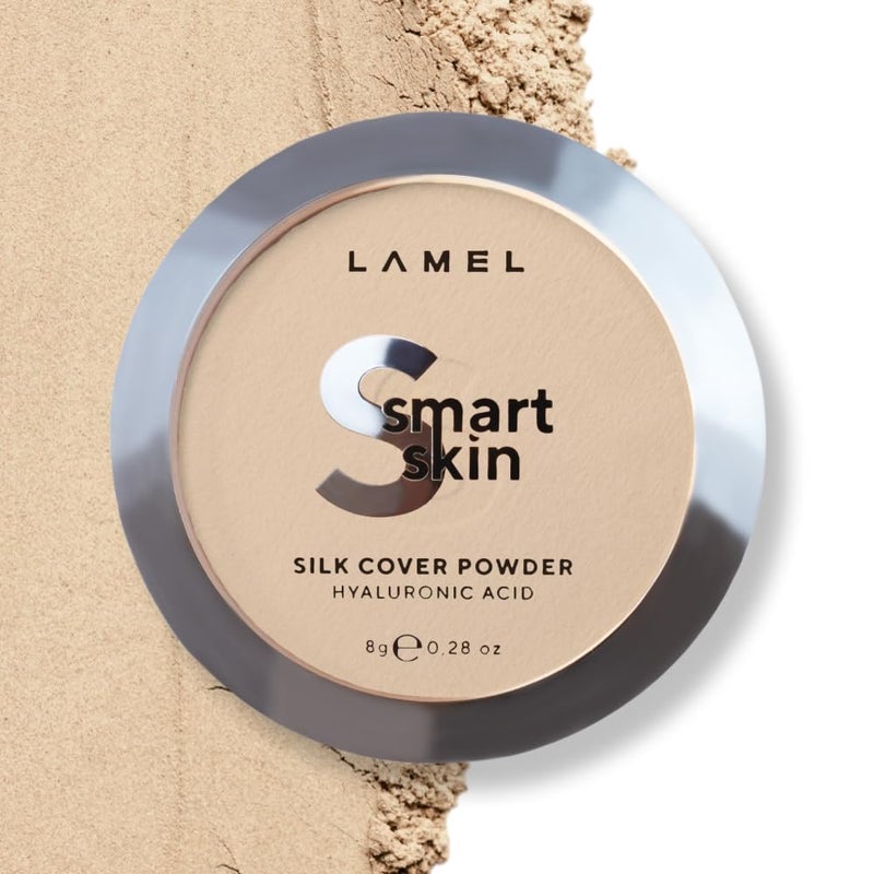 Lamel Smart Skin Silk Compact Powder  Long Lasting Pressed Finishing Powder  Oil Control Makeup Suitable for Dry Skin Lightweight Formula  402 Beige 028 oz