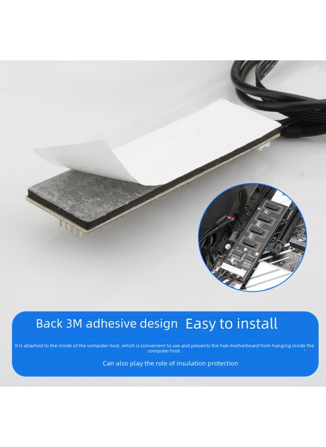 USB2.0 Desktop Host 9pin One-to-four Hub Computer Diy Light With Fan With SATA Power Supply Port Hub-Number Of Interfaces:One For Four