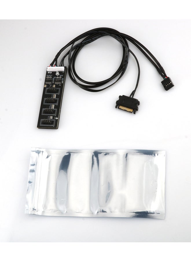 USB2.0 Desktop Host 9pin One-to-four Hub Computer Diy Light With Fan With SATA Power Supply Port Hub-Number Of Interfaces:One For Four