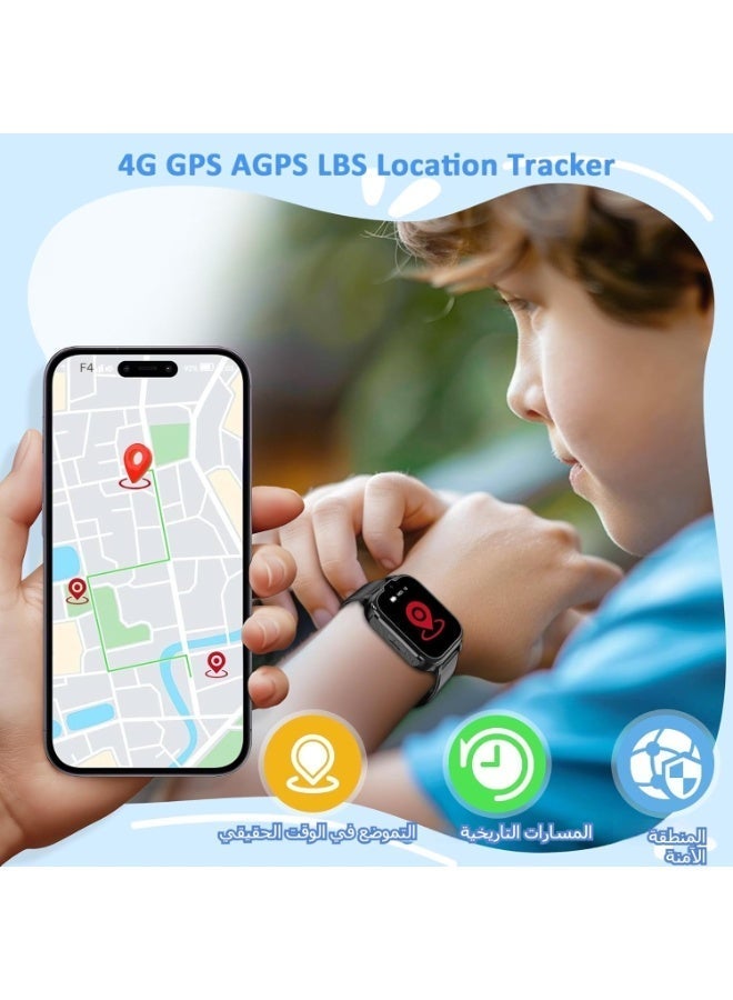 LBMT 4G Kids Waterproof Smart Watch,SIM Card Inserting Smart Watch for Kids GPS Tracker Phone Boys Girls with Video Call,SOS Call/Phone Call/Voice Chat, Sleep Monitor, Pedometer, Class Mode, Camera, Games, Birthday/Festival Gifts for 3-12 Year Olds(Blue) - Image 2