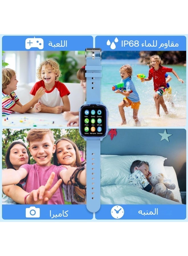 LBMT 4G Kids Waterproof Smart Watch,SIM Card Inserting Smart Watch for Kids GPS Tracker Phone Boys Girls with Video Call,SOS Call/Phone Call/Voice Chat, Sleep Monitor, Pedometer, Class Mode, Camera, Games, Birthday/Festival Gifts for 3-12 Year Olds(Blue) - Image 5