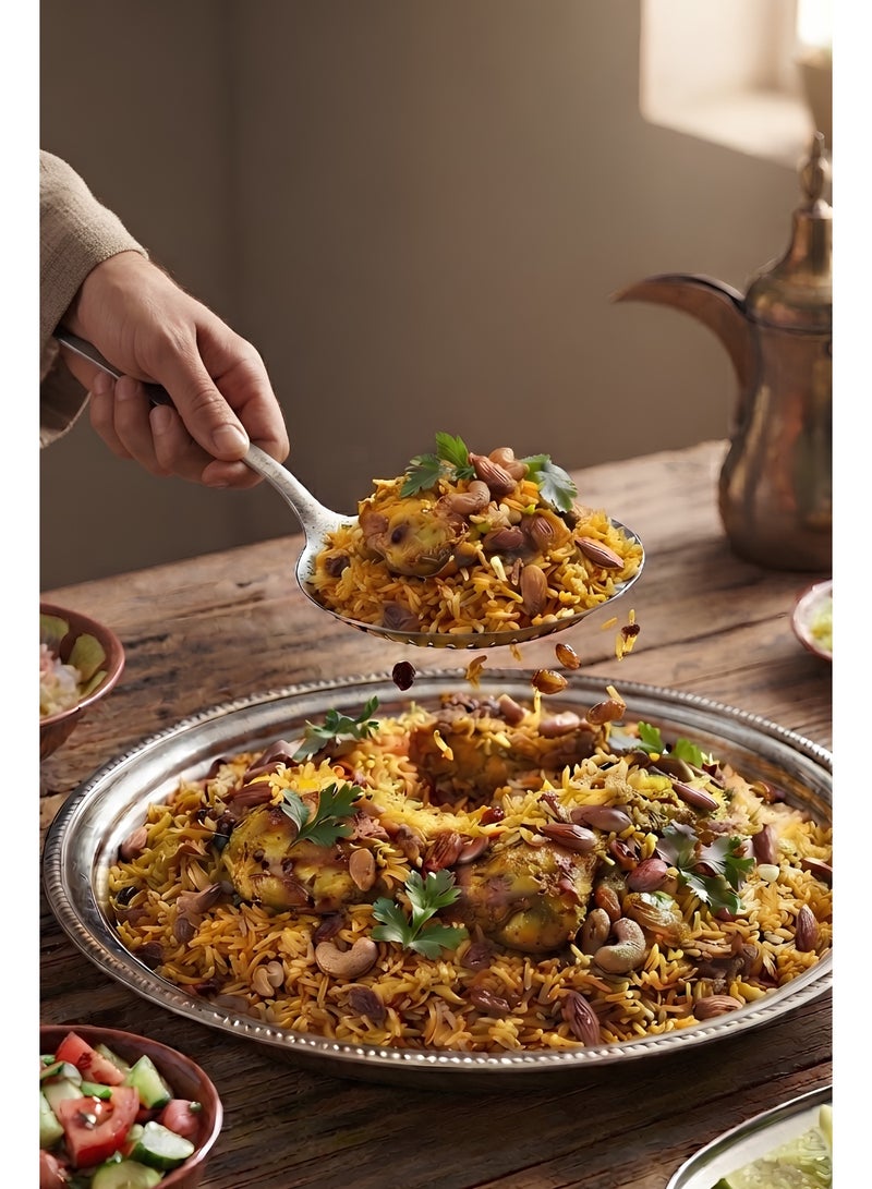 مصفاة ستانلس ستيل طويلة 50 سم - لتصفية الأرز والمقالي - مقاومة للصدا - Image 2