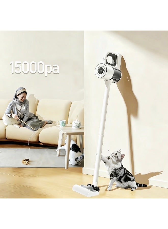 15000PA Cordless Vacuum Cleaner, Anti-Tangle & Wall Mount Charging, LED display，4 in 1 Lightweight Vacuum for Hard Floors Carpet Pet Hair - Image 2