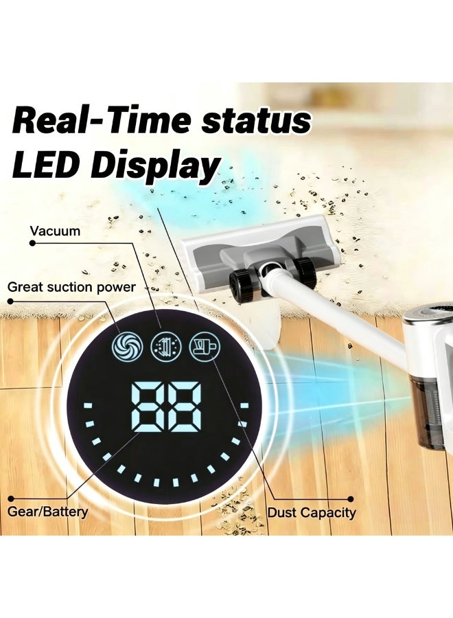 15000PA Cordless Vacuum Cleaner, Anti-Tangle & Wall Mount Charging, LED display，4 in 1 Lightweight Vacuum for Hard Floors Carpet Pet Hair - Image 3