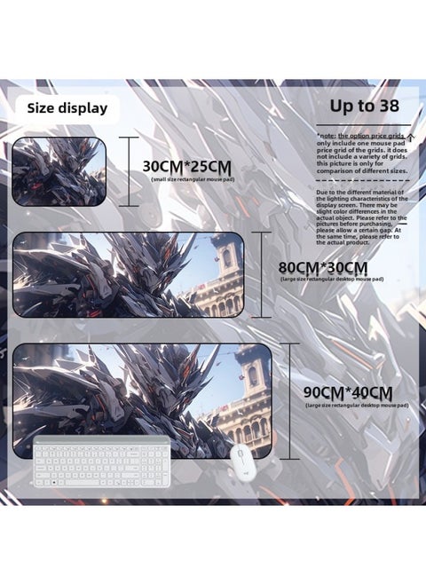 Mouse Pad Oversized Gundam Computer Keyboard Pad Cartoon Game Mouse Pad Boys E-sports Computer Thickened Desk Pad-Color:800*300*2mm-Pattern:Up To 38
