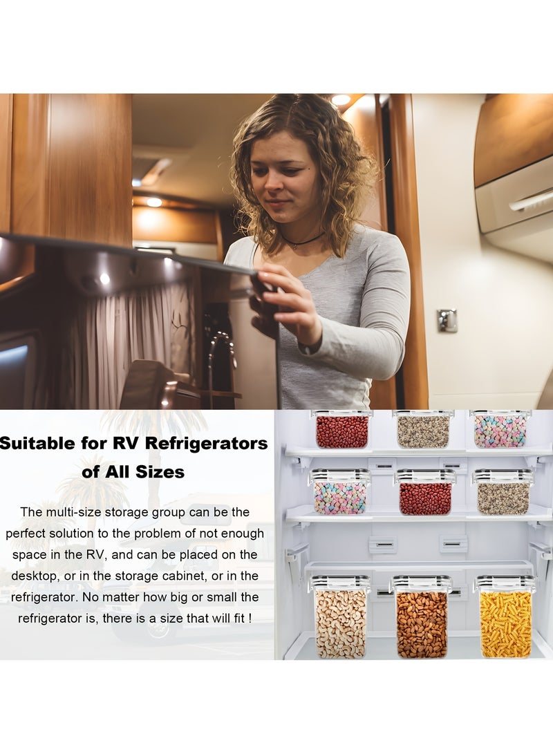 24pcs Airtight Food Storage Containers with Lids, BPA Free Kitchen Storage Containers for Dry Food, Flour and Sugar, with Labels & Marker Pen, RV Refrigerators Parts, Without Battery - Image 3