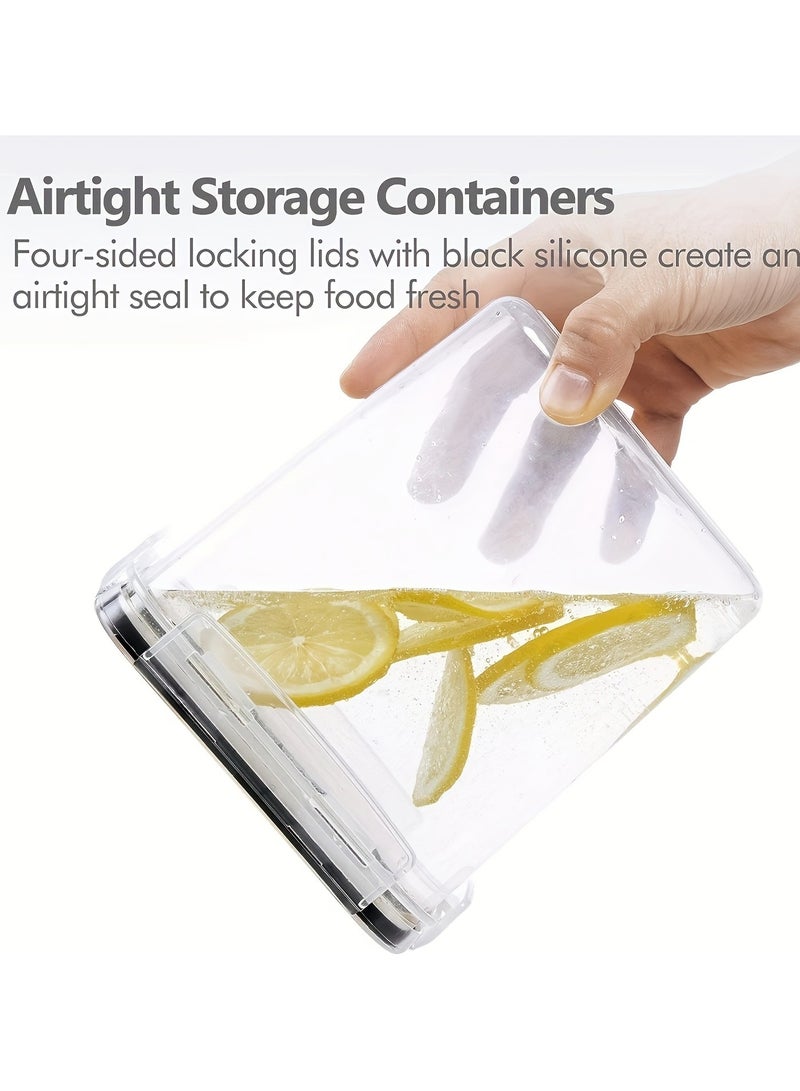 24pcs Airtight Food Storage Containers with Lids, BPA Free Kitchen Storage Containers for Dry Food, Flour and Sugar, with Labels & Marker Pen, RV Refrigerators Parts, Without Battery - Image 5