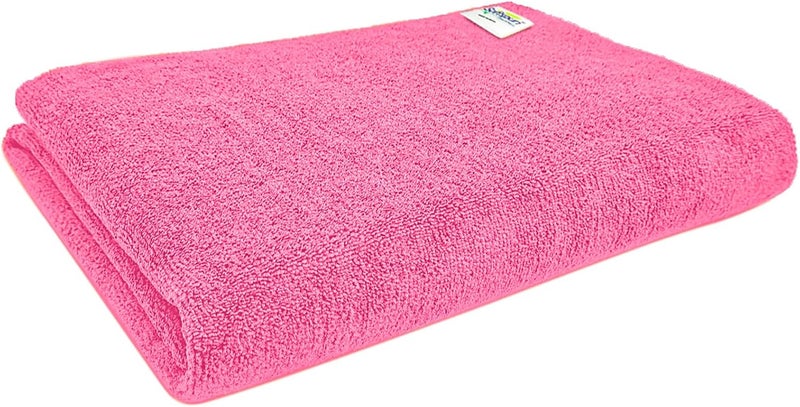 SOFTSPUN Microfiber Bath & Hair Care Towel Set of 1 Piece, 60x120 Cms, 340 GSM (Pink). Super Soft & Comfortable, Quick Drying, Ultra Absorbent in Large Size. - Image 1