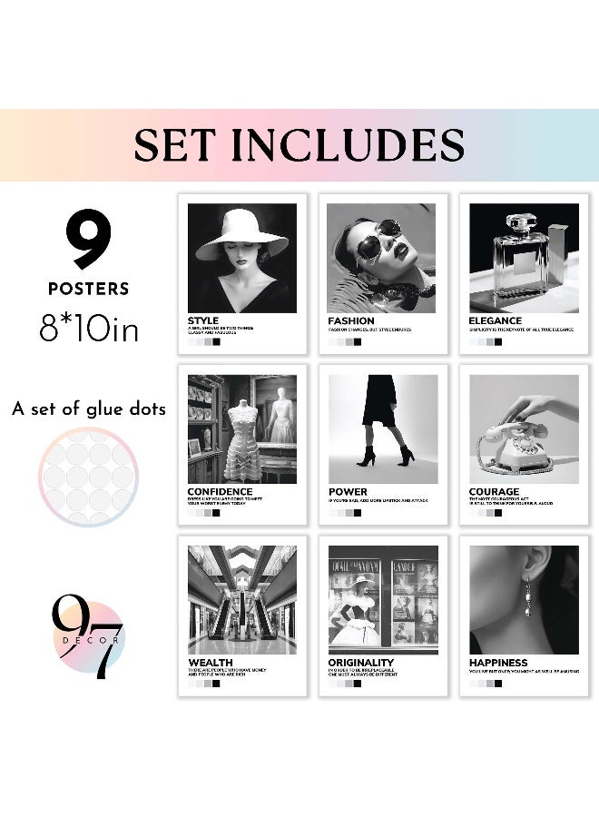 97 Decor Boujee Room Decor - Black And White Wall Art Posters, Black And White Pictures for Wall Decor, Vintage Fashion Prints Photos Artwork, Black Room Decorations for Women (8x10 UNFRAMED) - Image 2