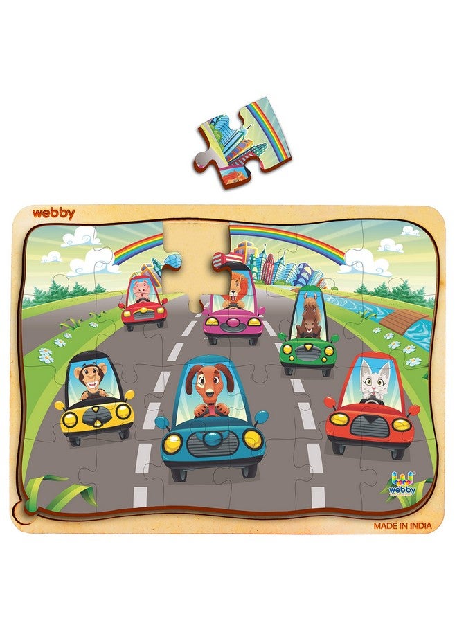 Webby Kids The Highway Wooden Jigsaw Puzzle, 24Pcs, Multicolor - Image 3
