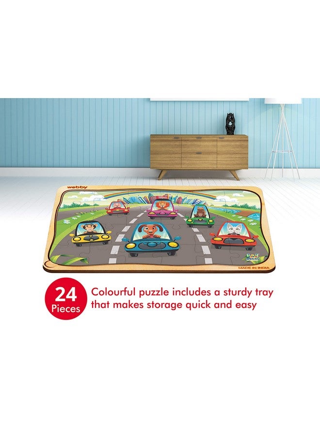Webby Kids The Highway Wooden Jigsaw Puzzle, 24Pcs, Multicolor - Image 2