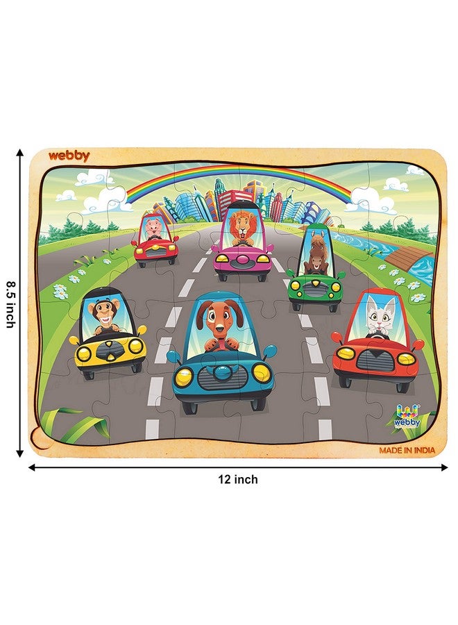 Webby Kids The Highway Wooden Jigsaw Puzzle, 24Pcs, Multicolor - Image 5