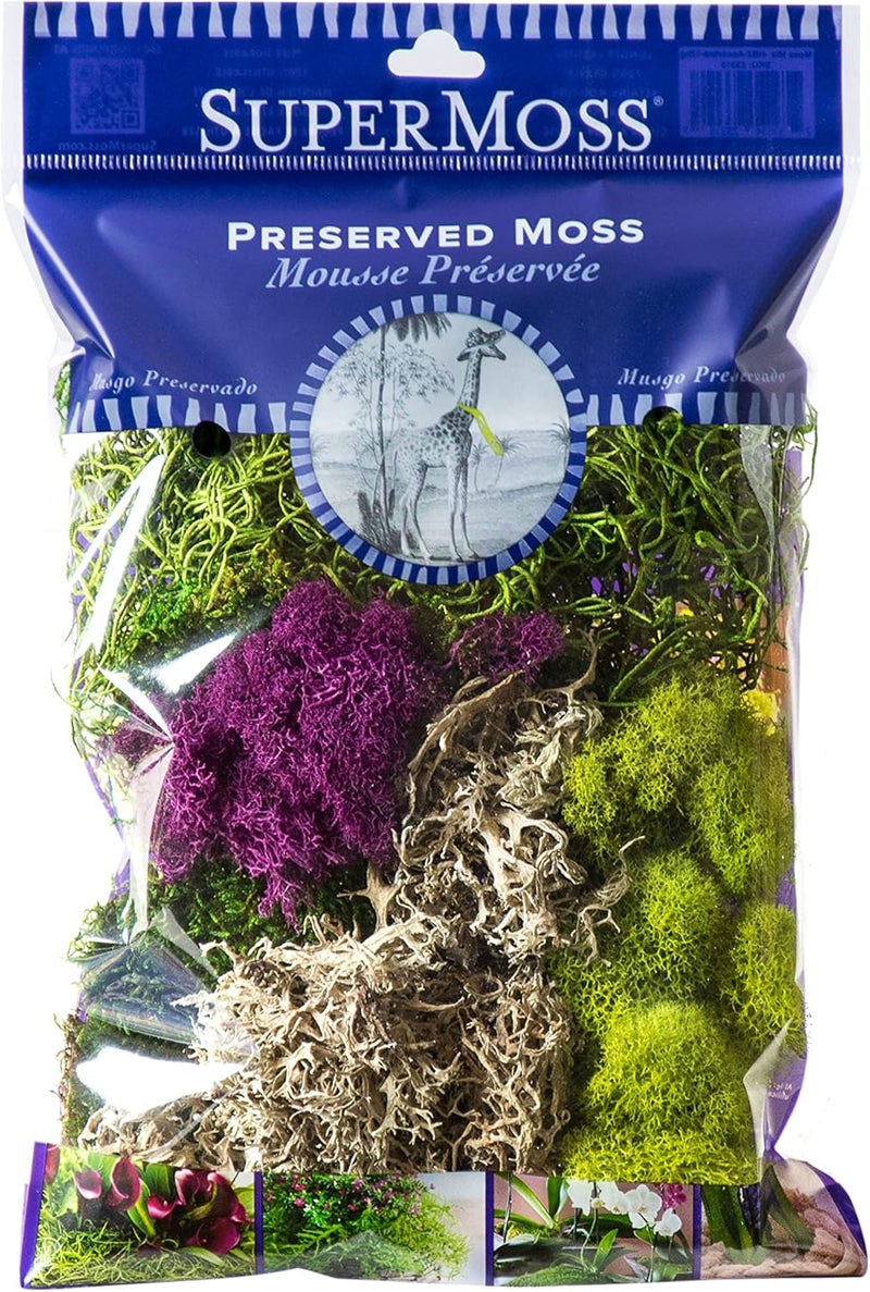 SuperMoss (23311) Elegant Decorative Mixed moss, MultiColor, 120 cu.in., white - Image 1