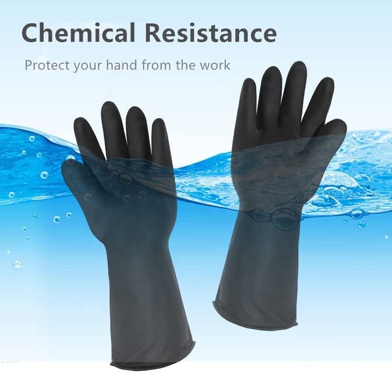 Padchaaya Rubber Cleaning Gloves | Reusable Gloves for Cleaning | Chemicals & Detergents Resistant | Pack of 2 |Heavy Duty Hand Gloves|Hand Gloves for Dish Washing, Gardening & Cleaning (Black) - Image 4