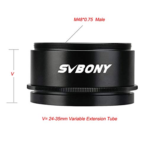 SVBONY SV109 Extension Tube 24-35mm Variable Lock Tube with M48 Thread Applied to Astronomical Telescopes or Spotting Scope for Canon or Nikon SLR Camera Astrophotography - Image 2