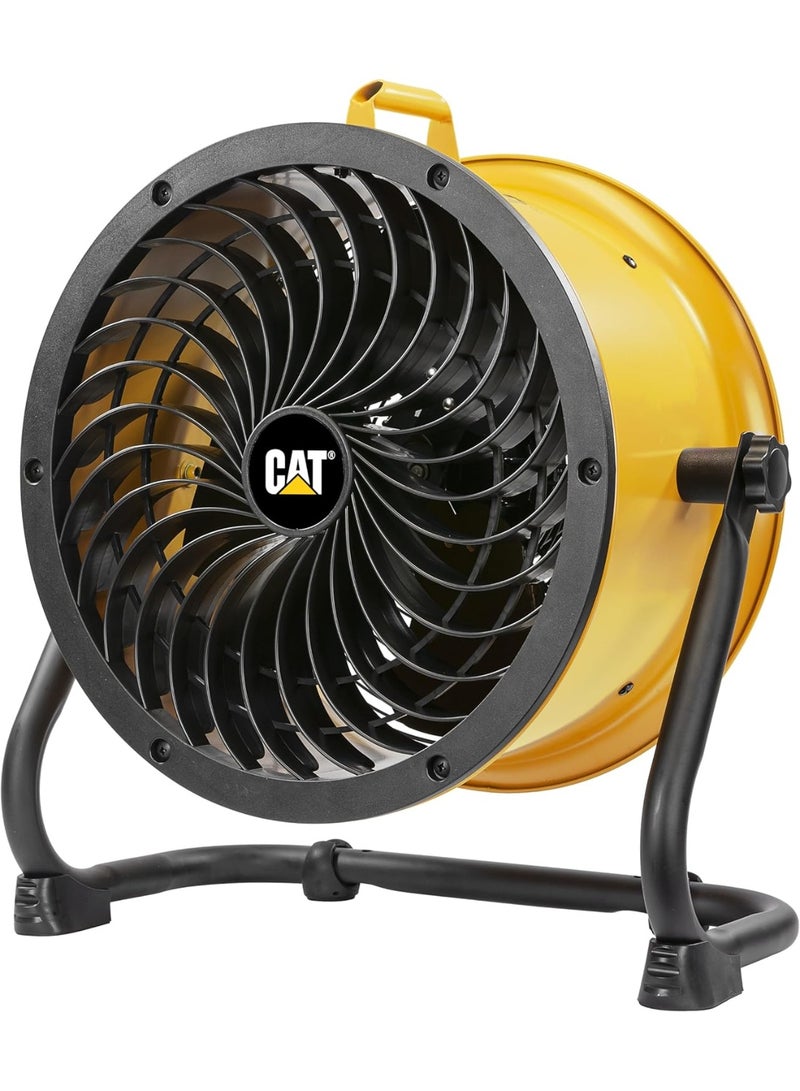 Caterpillar 14-Inch Industrial High Velocity Floor Fan – 4-Speed Turbo Air Circulator with Tilt Adjustment – Heavy-Duty Motor, Metal Frame – Portable for Garage, Workshop, Jobsite – Yellow - Image 1
