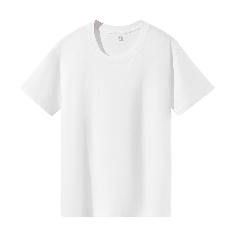 2025 Combed Cotton Round Neck Bottoming T-Shirt Summer Slimming Look Loose Versatile Top Pure Color Korean Style New Casual - Image 3