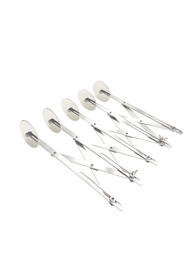 Restaurantware Met Lux 9.5 x 2.25 Inch 5 Wheel Pastry Cutter, 1 Expandable Accordion Cutter - Corrosion-Resistant, Dishwasher-Safe, Stainless Steel Multi-Blade Pizza Cutter, For Cutting Pasta Dough, - Image 1