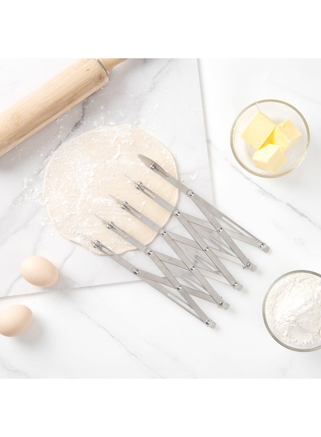 Restaurantware Met Lux 9.5 x 2.25 Inch 5 Wheel Pastry Cutter, 1 Expandable Accordion Cutter - Corrosion-Resistant, Dishwasher-Safe, Stainless Steel Multi-Blade Pizza Cutter, For Cutting Pasta Dough, - Image 2