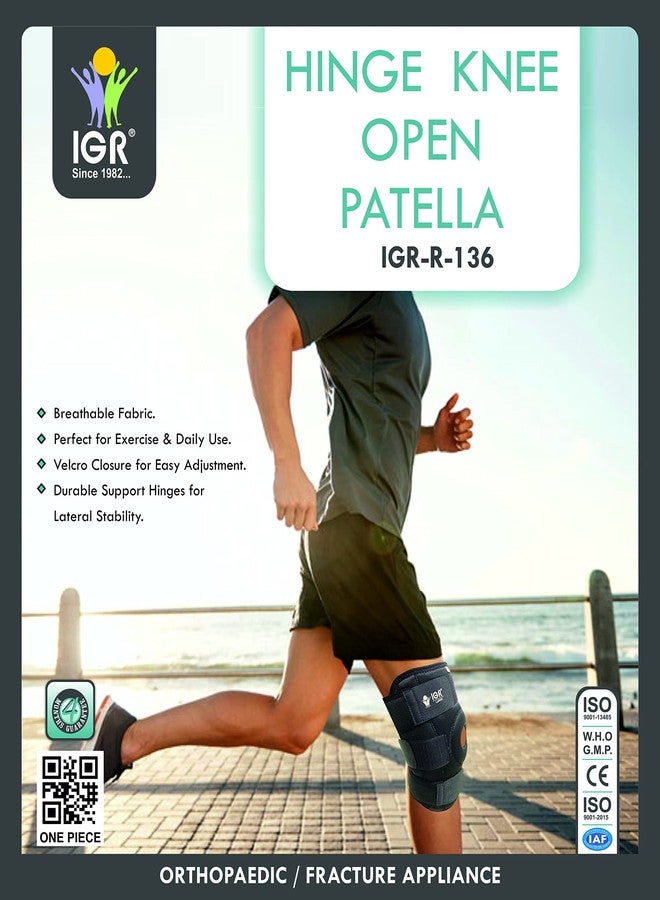 IGR دعامة ركبة IGR مع حشوة دائرية (دعم خفيف) | دعامة ركبة ثلاثية الأبعاد لتخفيف الألم وإصابات الركبة | دعامات ركبة للمشي والجري والتمارين الرياضية ورفع الأثقال | مقاس كبير جدًا (105 كجم فأكثر) - Image 1